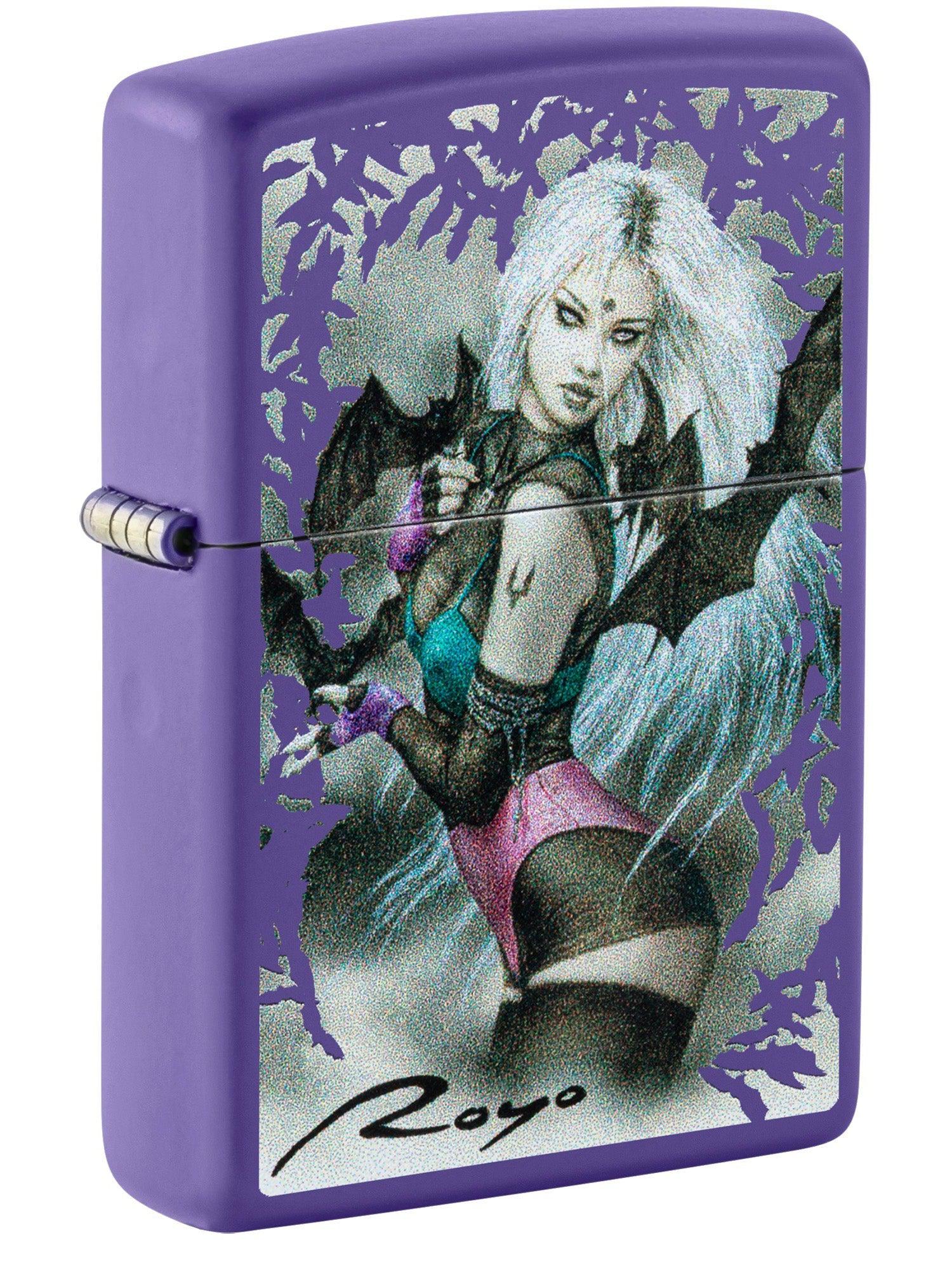 Zippo Lighter: Malefic Cover Art by Luis Royo - Purple Matte 48963