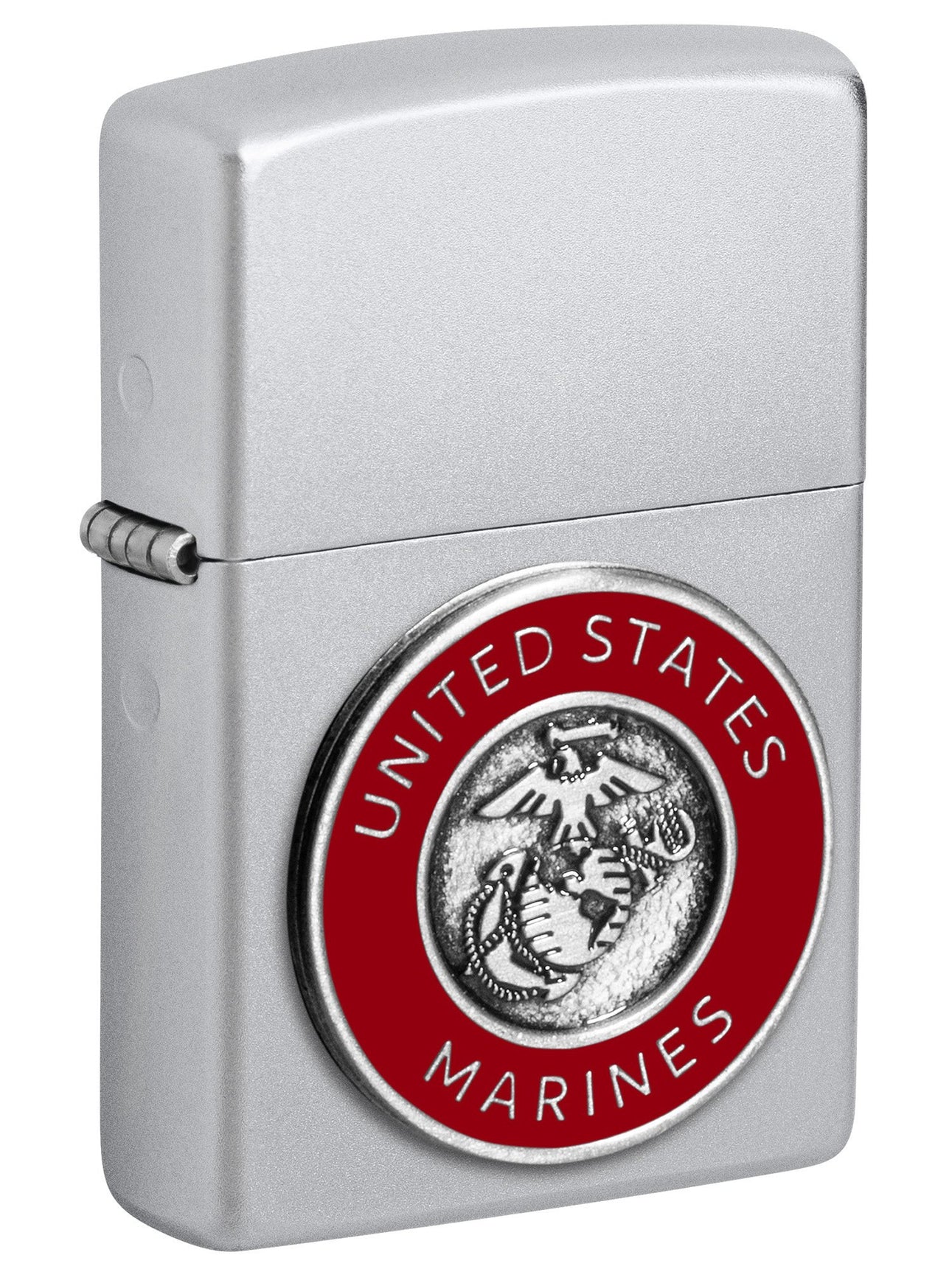 Zippo Lighter: United States Marines Emblem - Satin Chrome 48974
