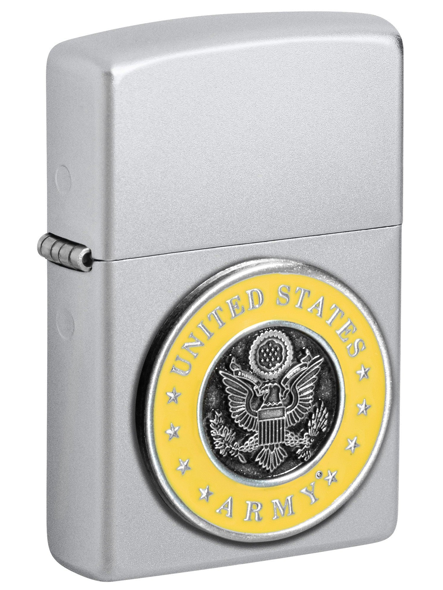 Zippo Lighter: United States Army Emblem - Satin Chrome 48977