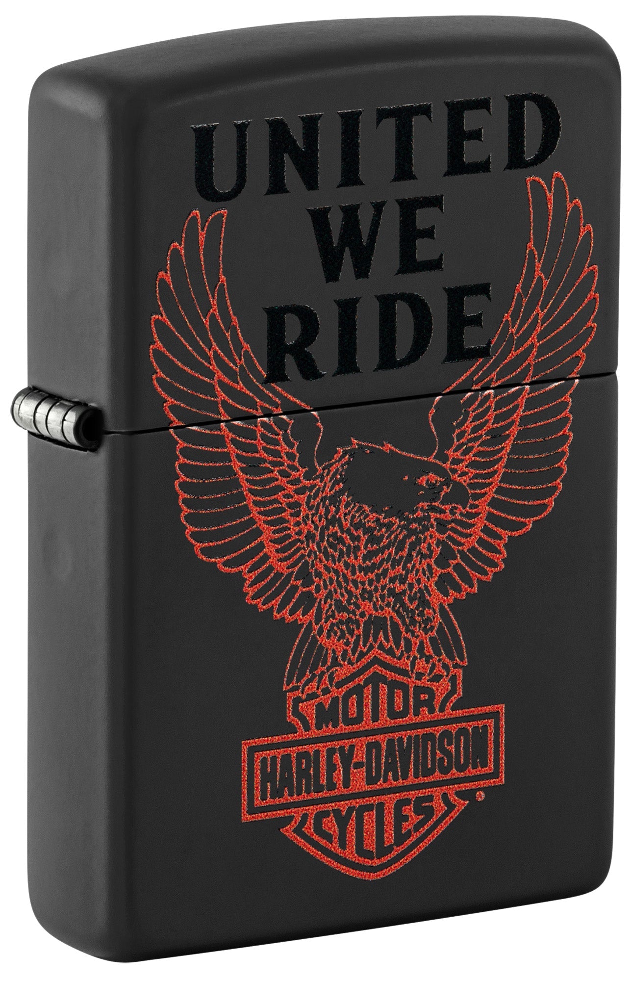 Zippo Lighter: Harley-Davidson, United We Ride - Black Matte 48983