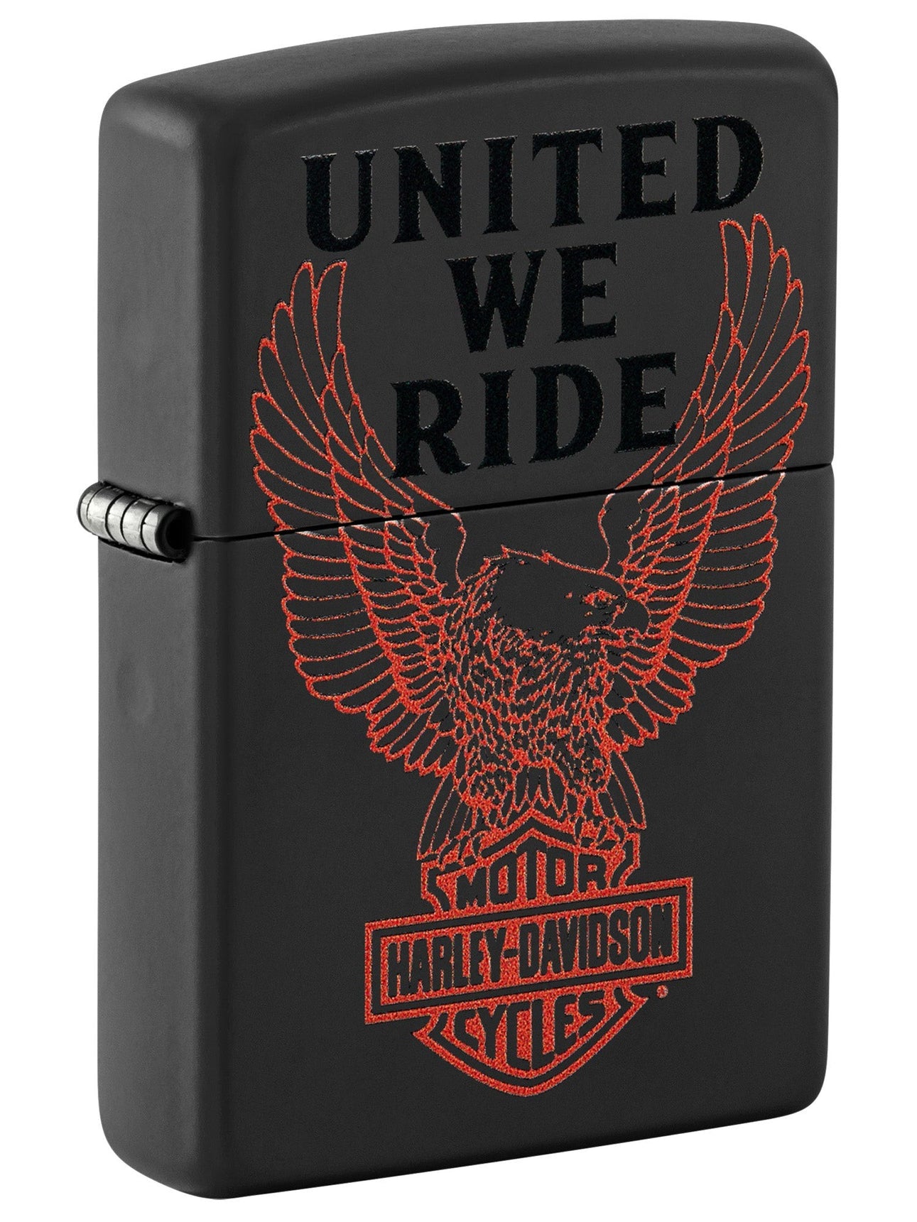 Zippo Lighter: Harley-Davidson, United We Ride - Black Matte 48983