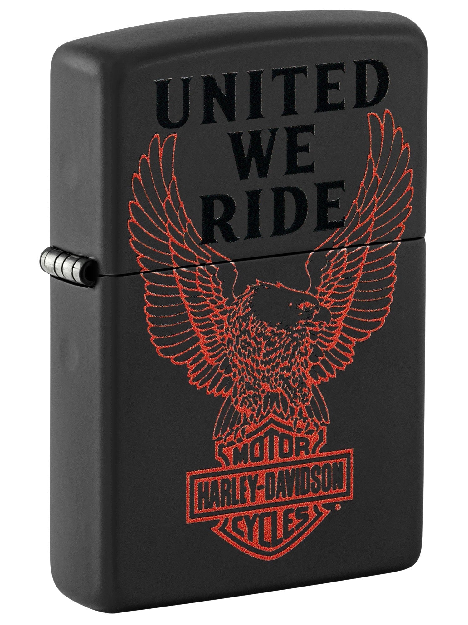 Zippo Lighter: Harley-Davidson, United We Ride - Black Matte 48983