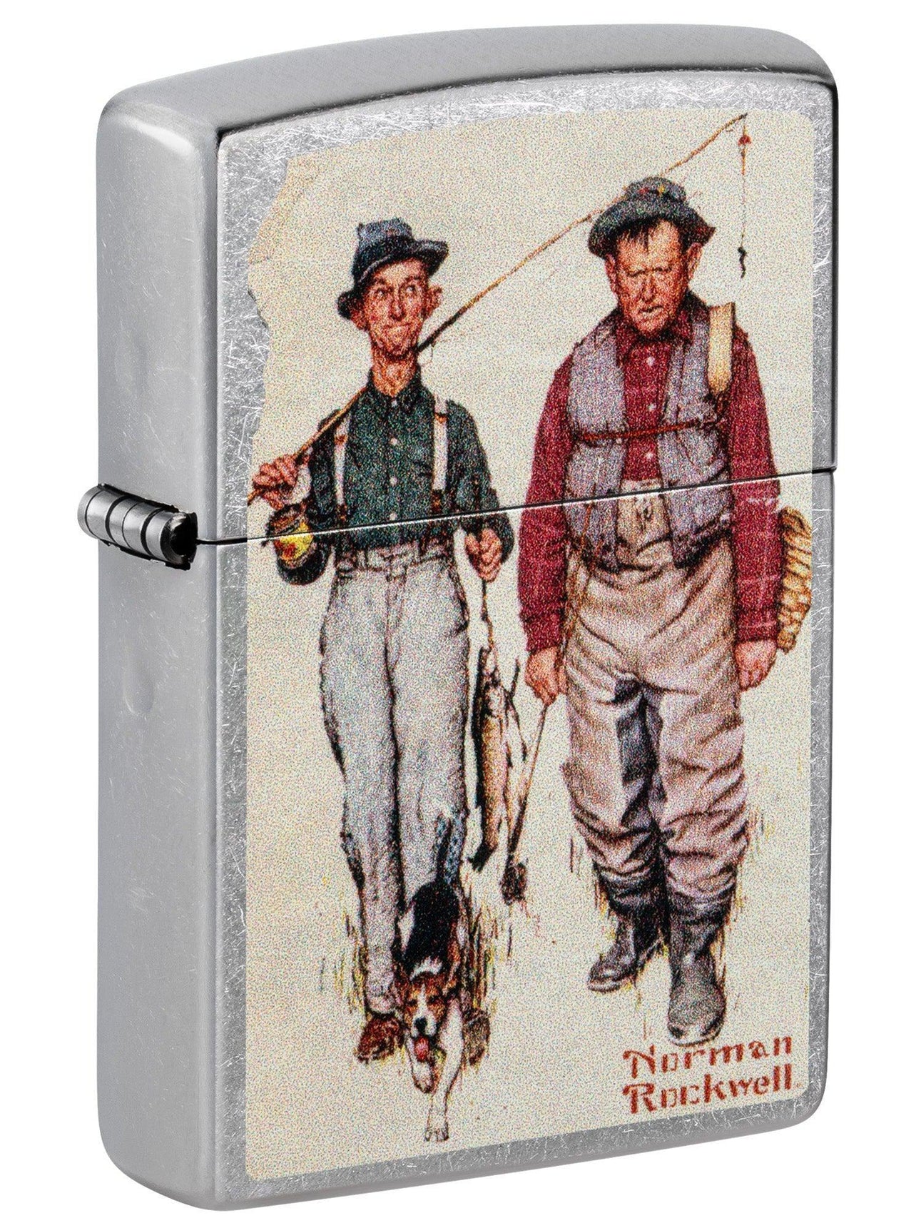 Zippo Lighter: Two Old Men and a Dog: The Catch by Norman Rockwell - Street Chrome 48987