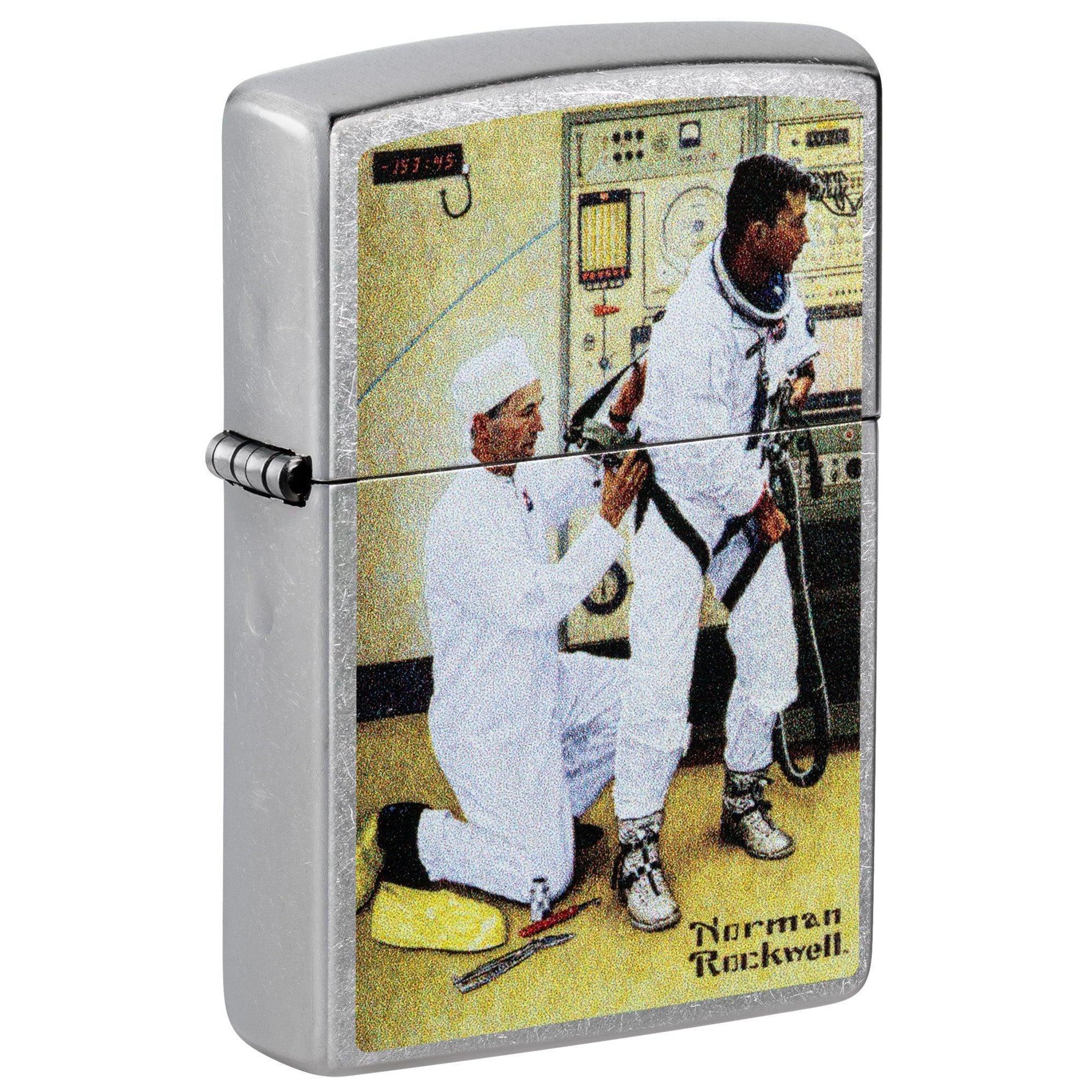 Zippo Lighter: Grissom and Young by Norman Rockwell - Street Chrome 48988