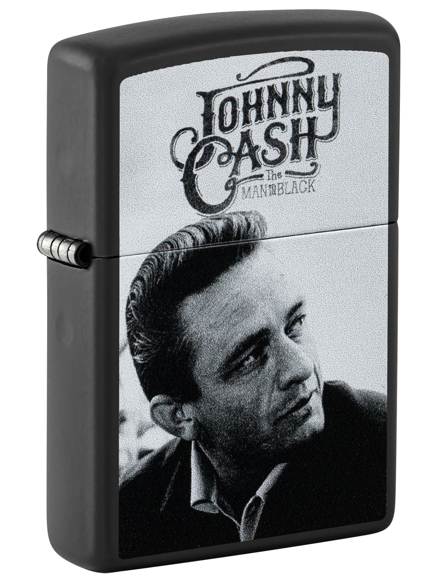 Zippo Lighter: Johnny Cash Portrait - Black Matte 48990