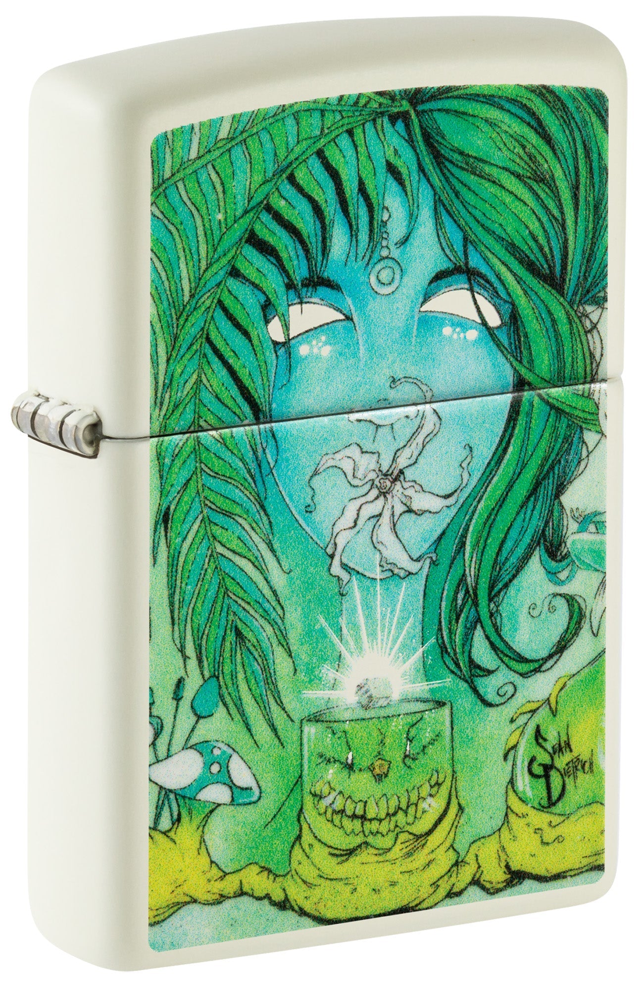 Zippo Lighter: Sugar Cube by Sean Dietrich - Glow-in-the-Dark Green 48995