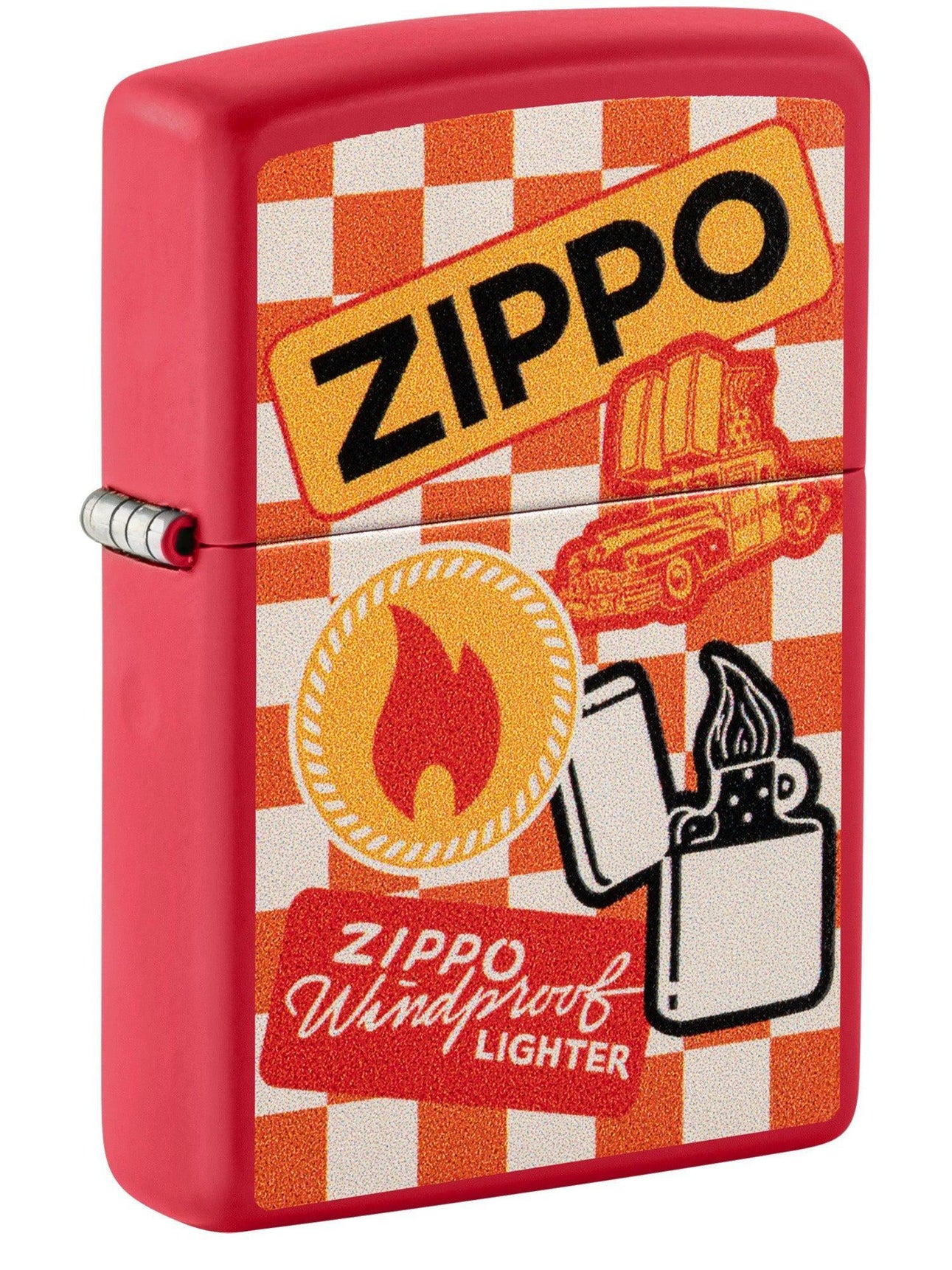 Zippo Lighter: Retro Zippo Design - Red Matte 48998