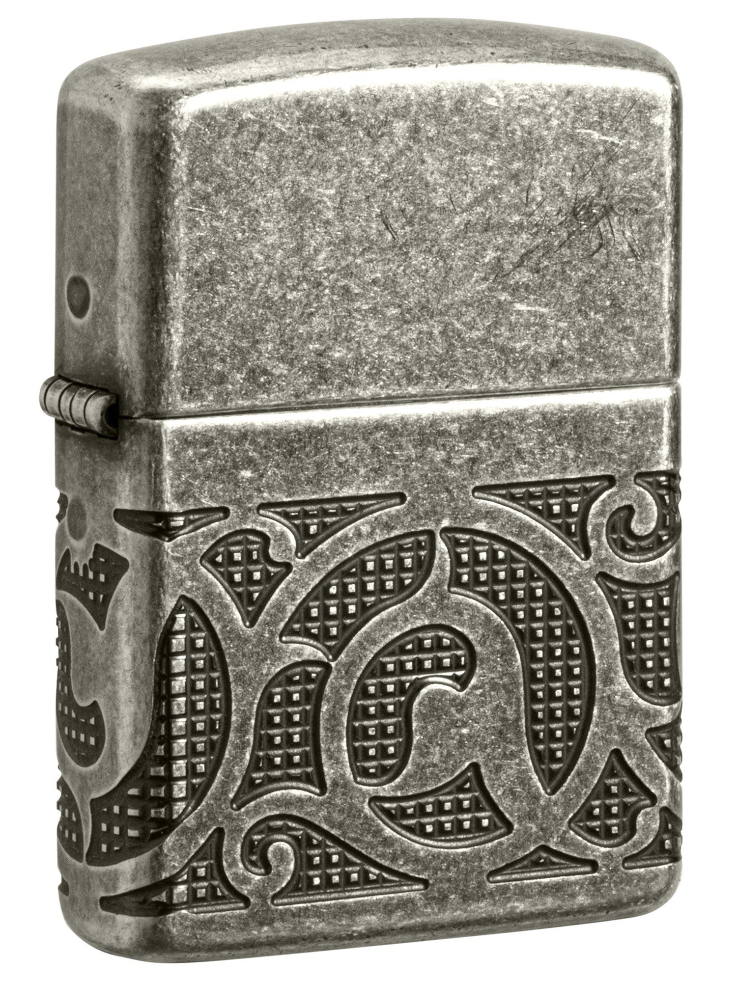 Zippo Lighter: Armor MultiCut Pattern Design - Antique Silver 49290