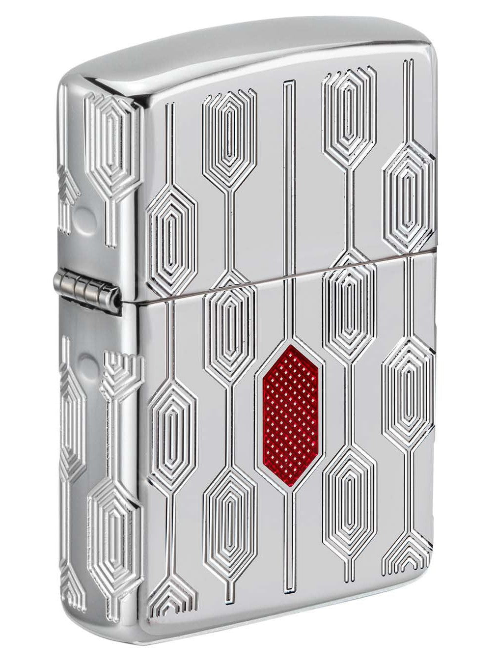 Zippo Lighter: Armor Deep Carve Multicut Pattern - High Polish Chrome 49881