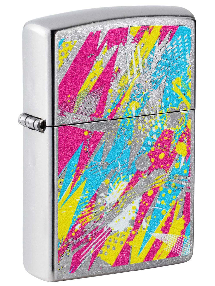 Zippo Lighter: Abstract Messy Art - Street Chrome 49983