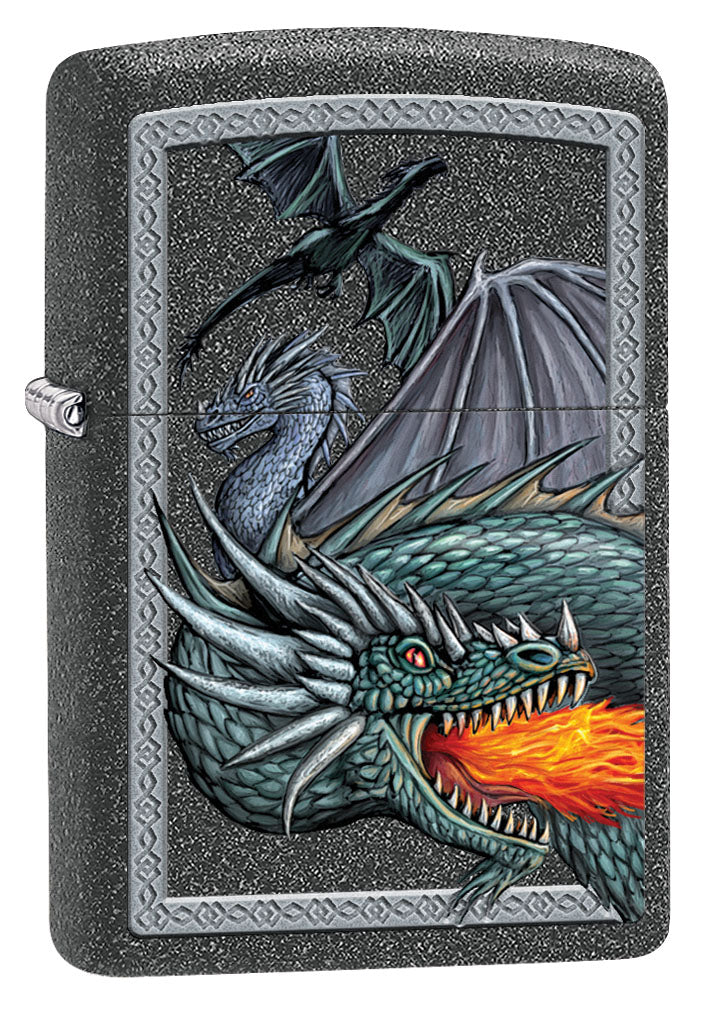Zippo Lighter: Three Dragons - Iron Stone 79584