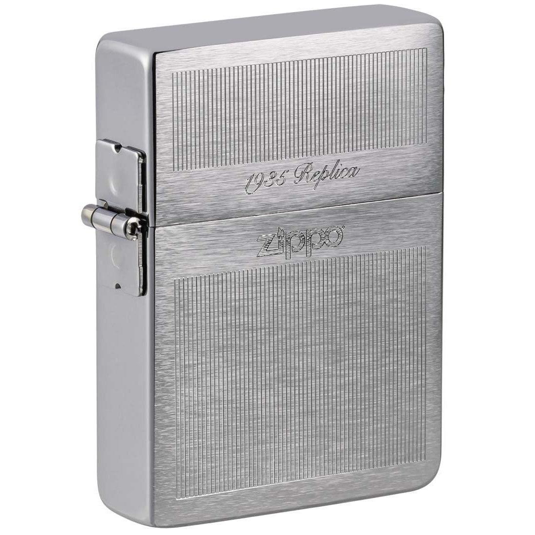 Zippo Lighter: 1935 Replica Engraved - Brushed Chrome 81319