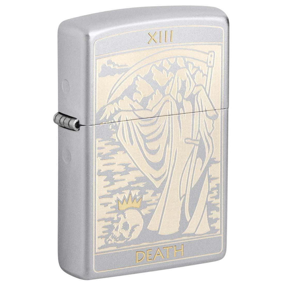 Zippo Lighter: Tarot Card 13 Death, Engraved - Satin Chrome 81383