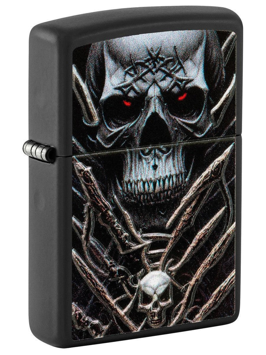 Zippo Lighter: Skull With Texture Bones - Black Matte 81435