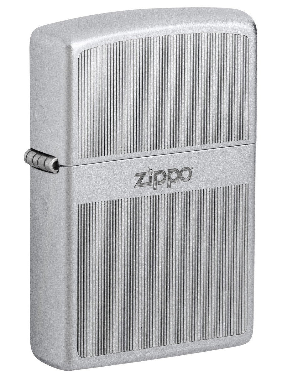 Zippo Lighter: Engraved Design - Satin Chrome 81489