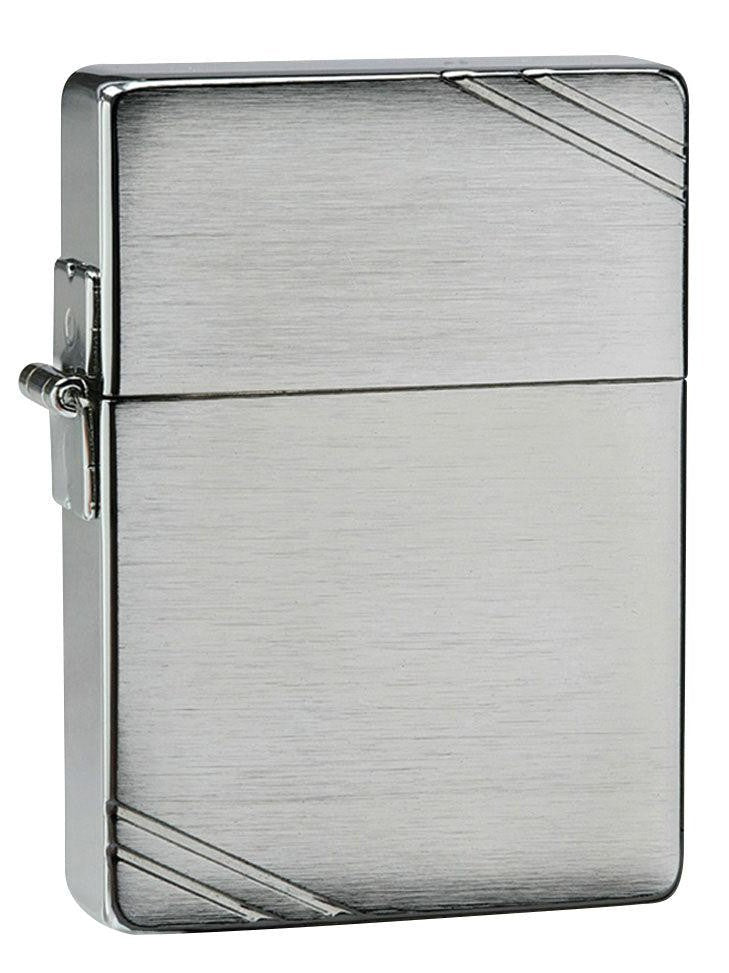 Zippo Lighter: 1935 Replica with Slashes - Brushed Chrome 1935