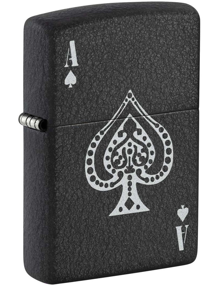 Zippo Lighter: Ace of Spades - Black Crackle 81405