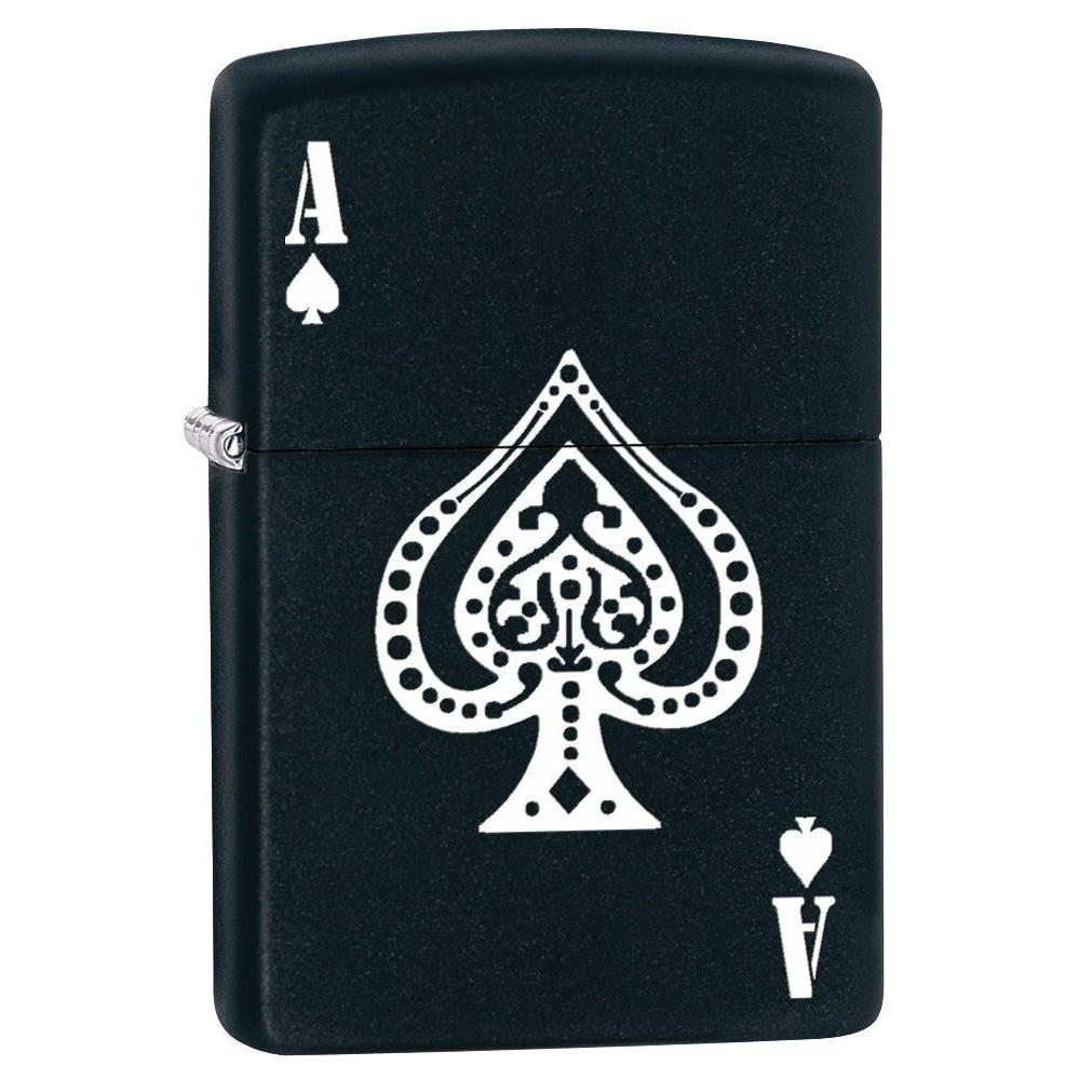 Zippo Lighter: Ace of Spades - Black Matte 77049