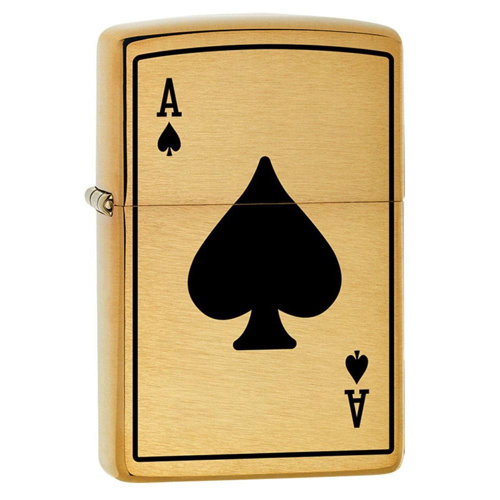 Zippo Lighter: Ace of Spades - Brushed Brass 80756
