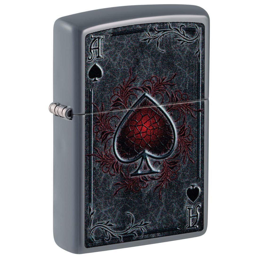 Zippo Lighter: Ace of Spades - Flat Grey 81408