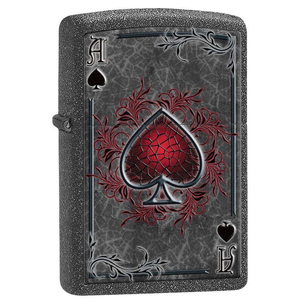 Zippo Lighter: Ace of Spades - Iron Stone 77151