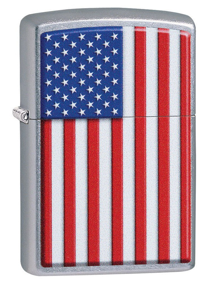 Zippo Lighter: American Flag - Street Chrome 29722