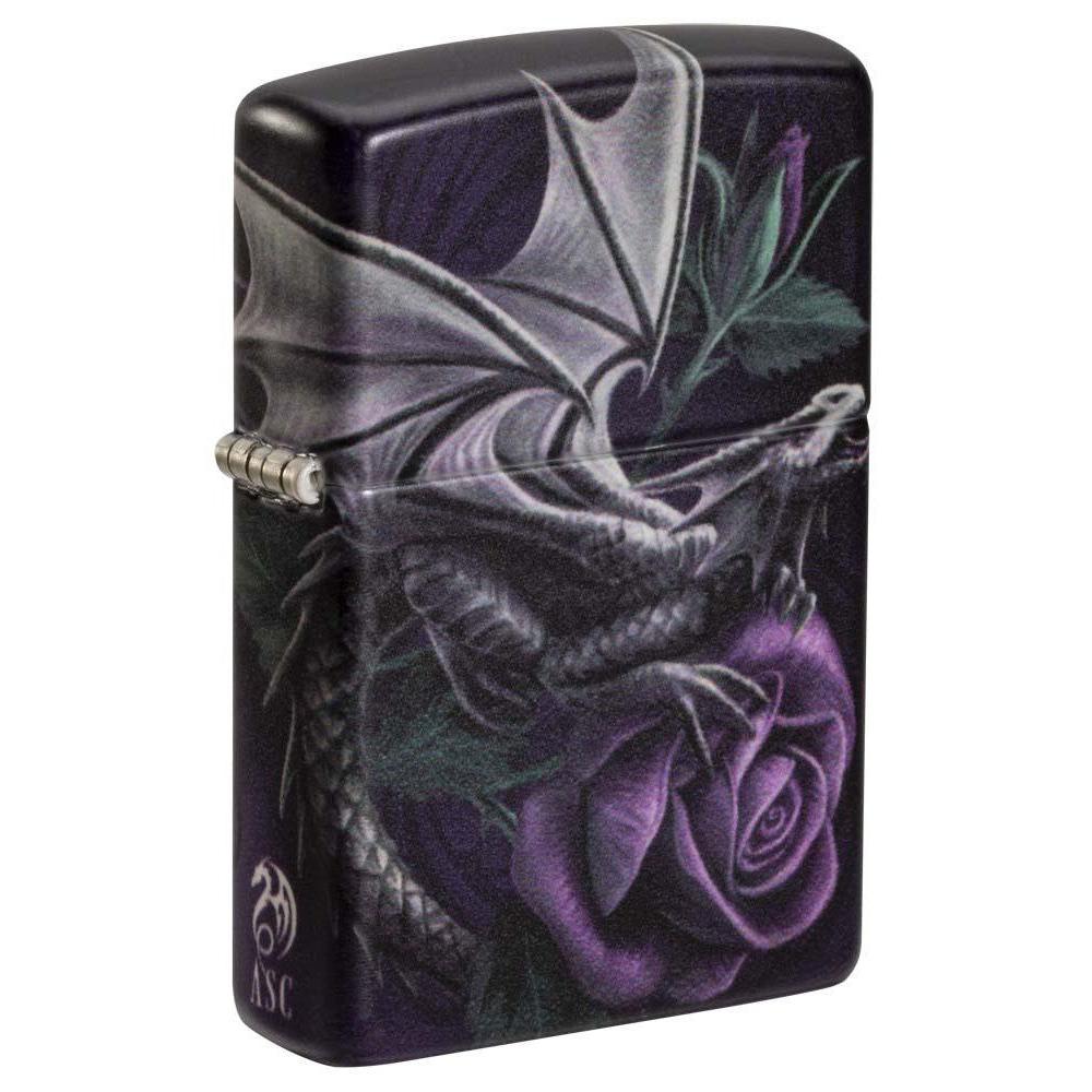 Zippo Lighter: Anne Stokes Dragon with Rose - 540 Color 81195