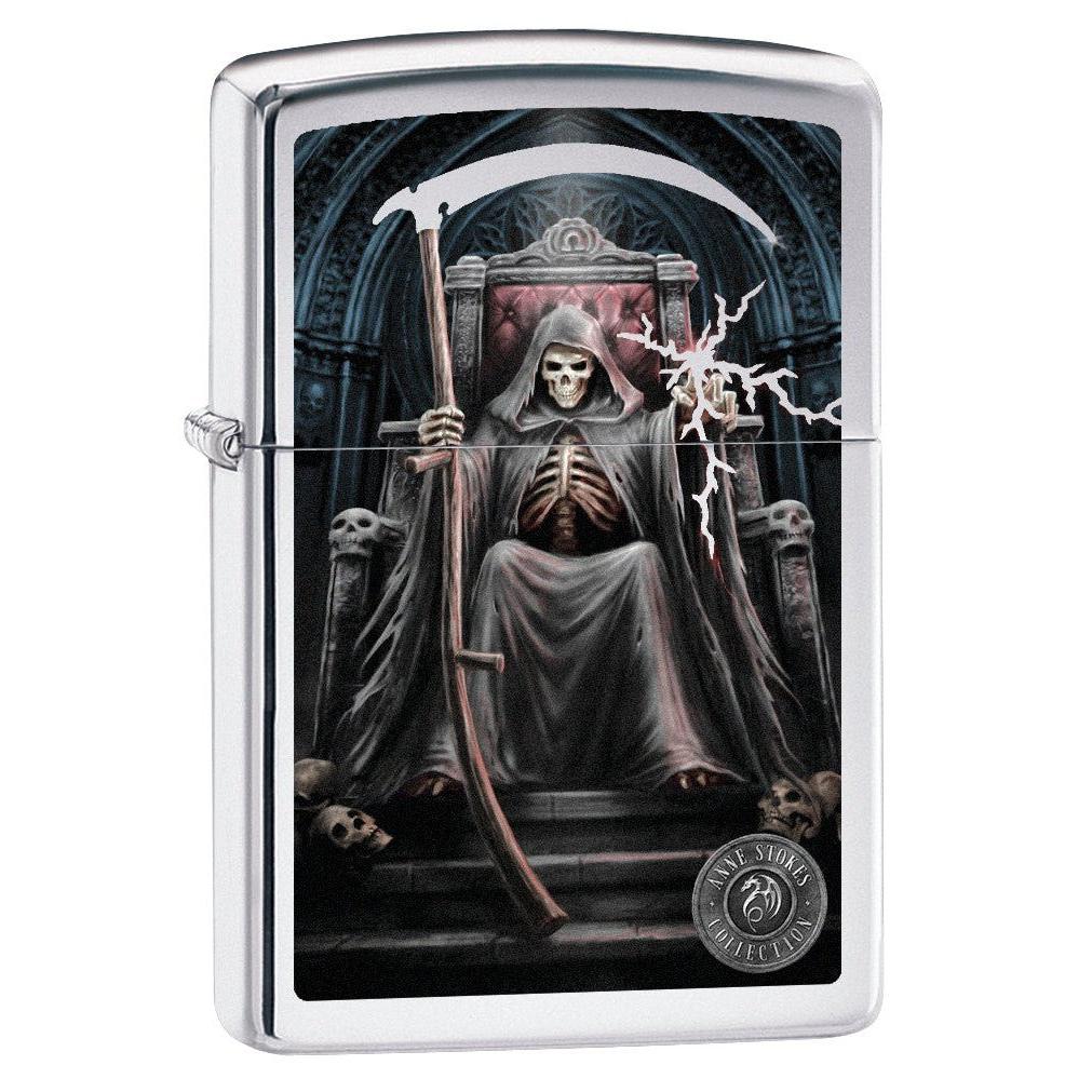 Zippo Lighter: Anne Stokes Grim Reaper - High Polish Chrome 78387