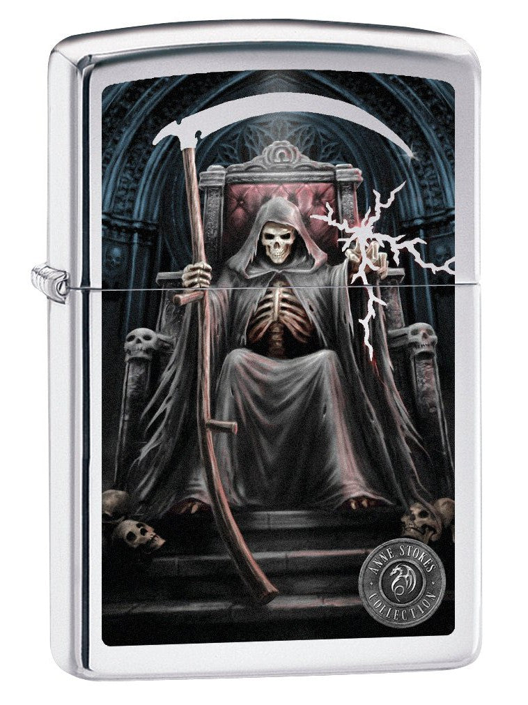 Zippo Lighter: Anne Stokes Grim Reaper - High Polish Chrome 78387