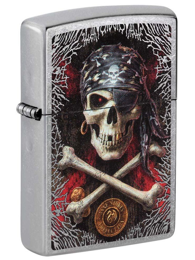 Zippo Lighter: Anne Stokes Pirate Skull - Street Chrome 81202