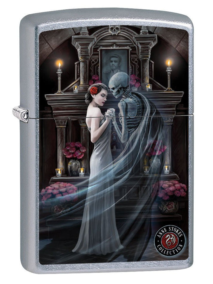 Zippo Lighter: Anne Stokes Skeleton Wedding - Street Chrome 80887
