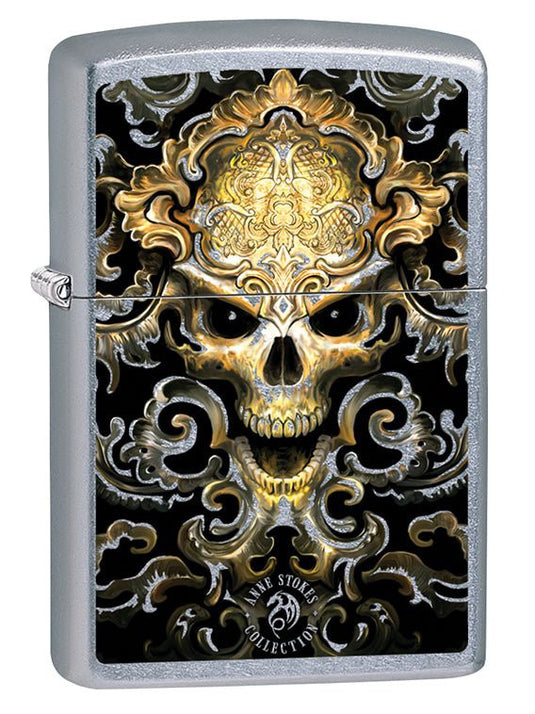 Zippo Lighter: Anne Stokes Skull Design - Street Chrome 79593