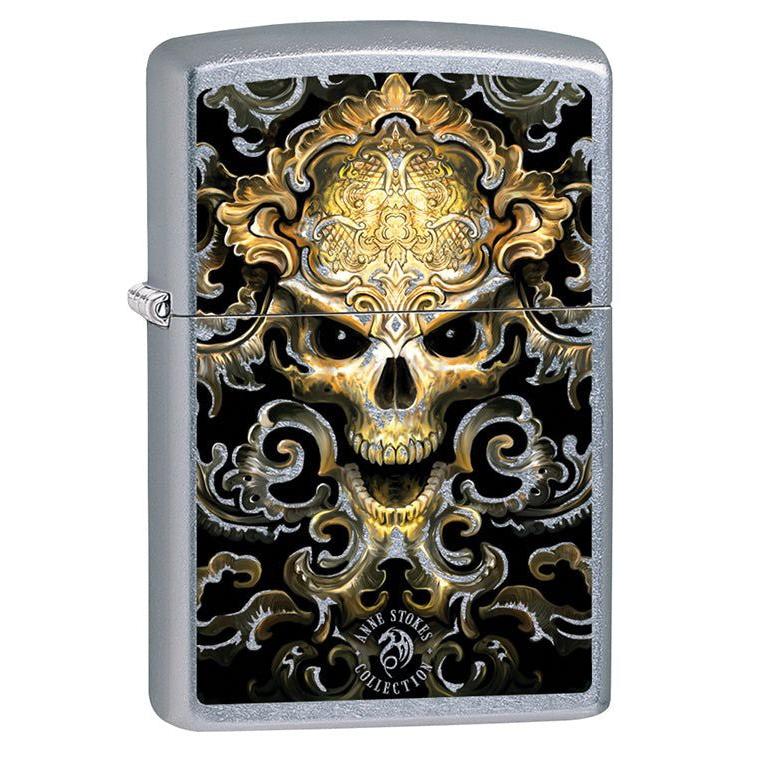 Zippo Lighter: Anne Stokes Skull Design - Street Chrome 79593