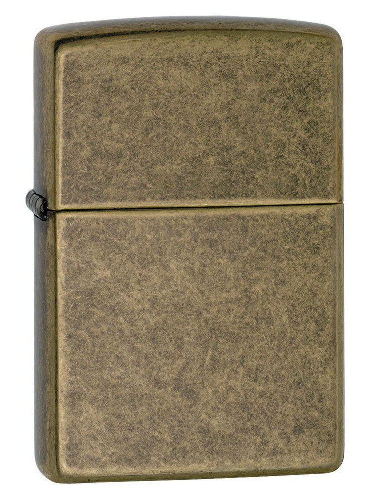 Zippo Lighter: Antique Brass - Antique Brass 201FB