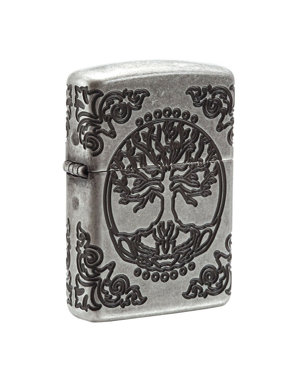 Zippo Lighter: Armor Multicut Tree of Life - Antique Silver 29670