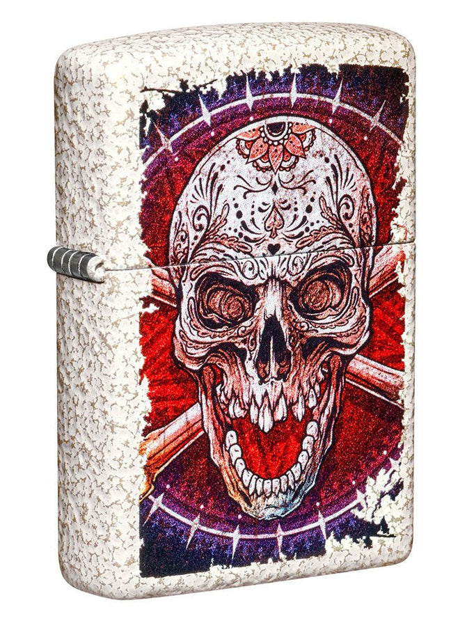 Zippo Lighter: Artistic Skull - Mercury Glass 49410