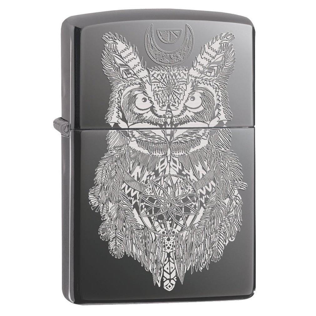 Zippo Lighter: Aztec Owl - Black Ice 78117