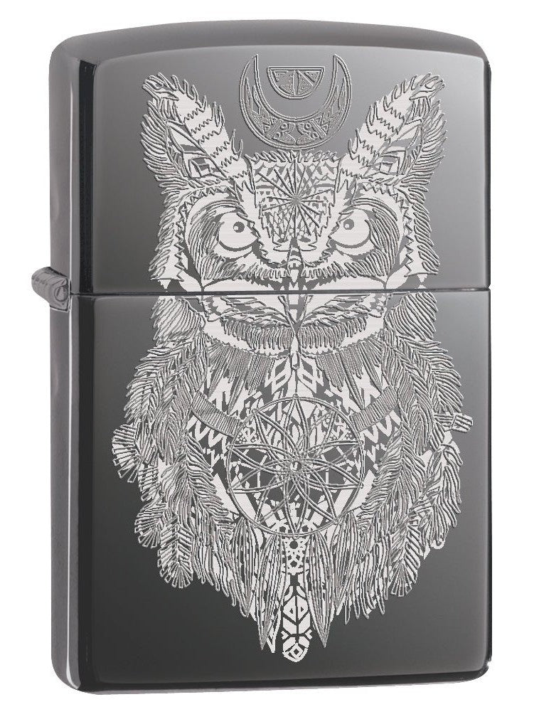 Zippo Lighter: Aztec Owl - Black Ice 78117