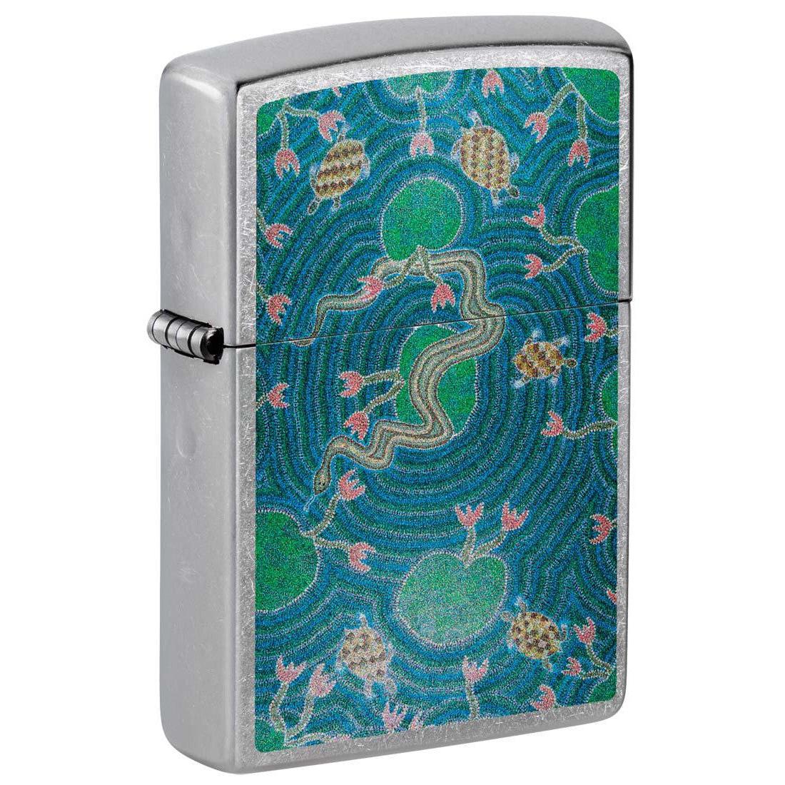 Zippo Lighter: Billabong Dreaming by John Smith Gumbula - Street Chrome 48626