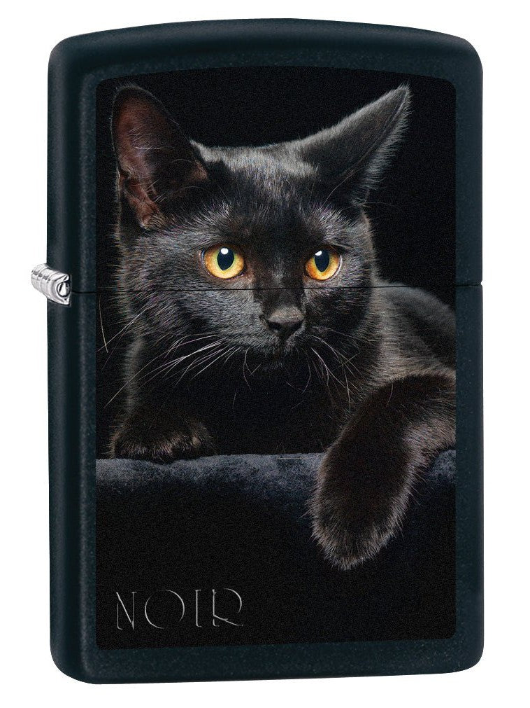 Zippo Lighter: Black Cat - Black Matte 76491