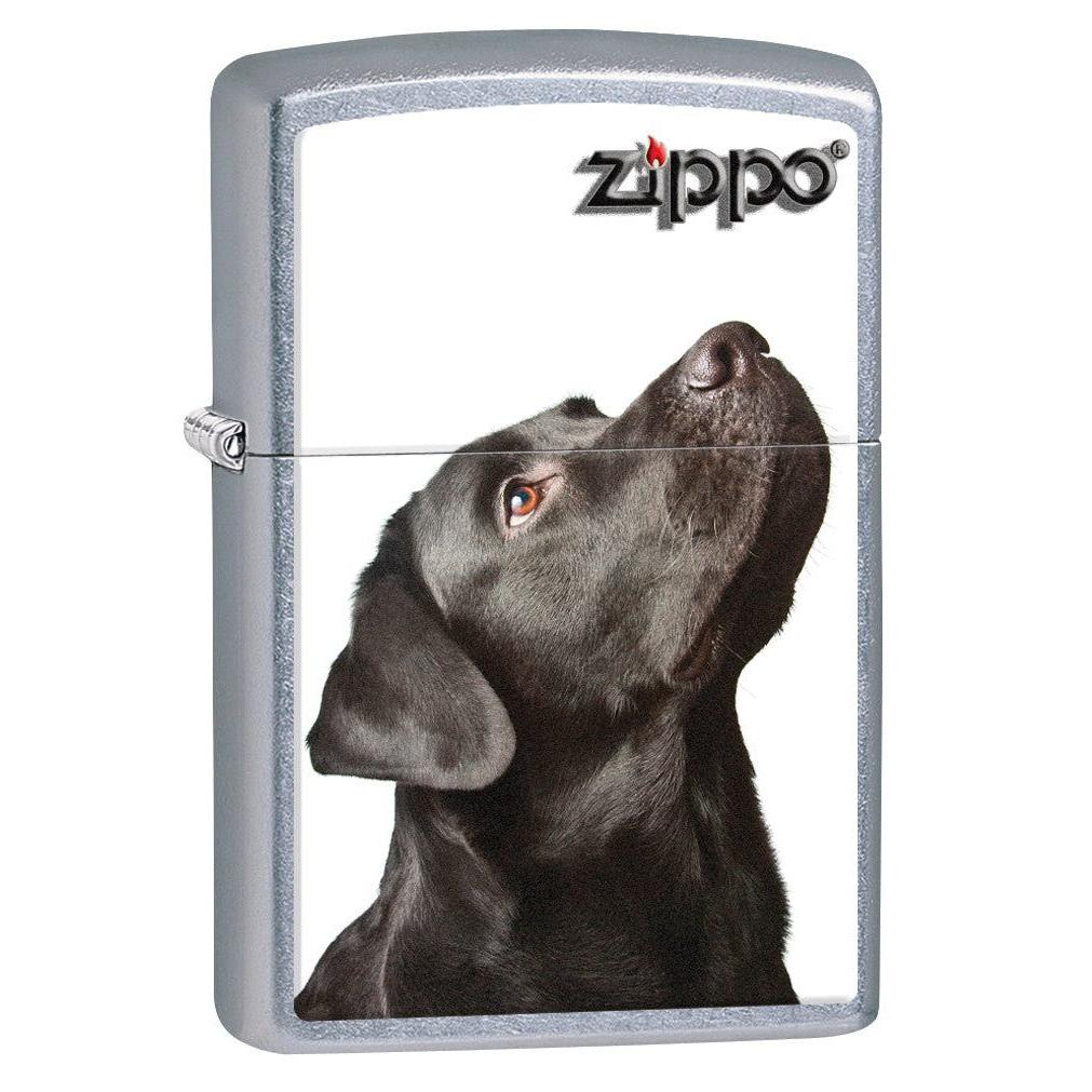 Zippo Lighter: Black Labrador Retriever - Street Chrome 76971