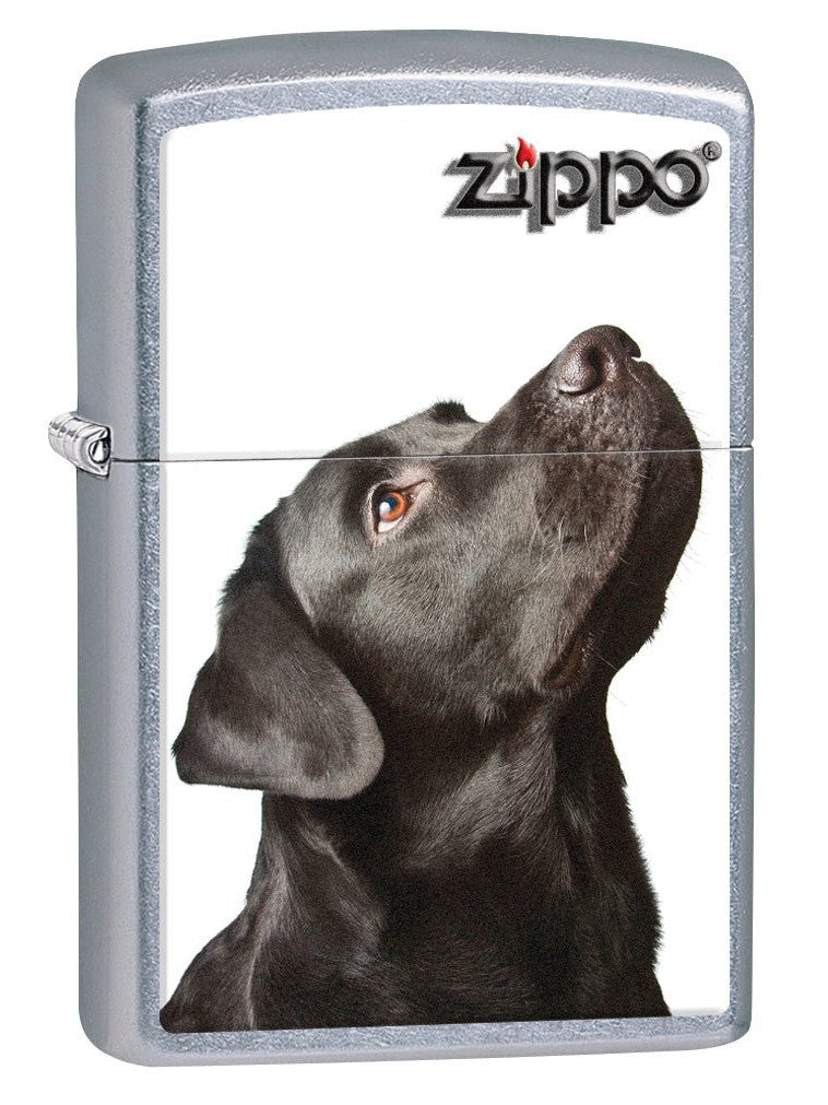 Zippo Lighter: Black Labrador Retriever - Street Chrome 76971