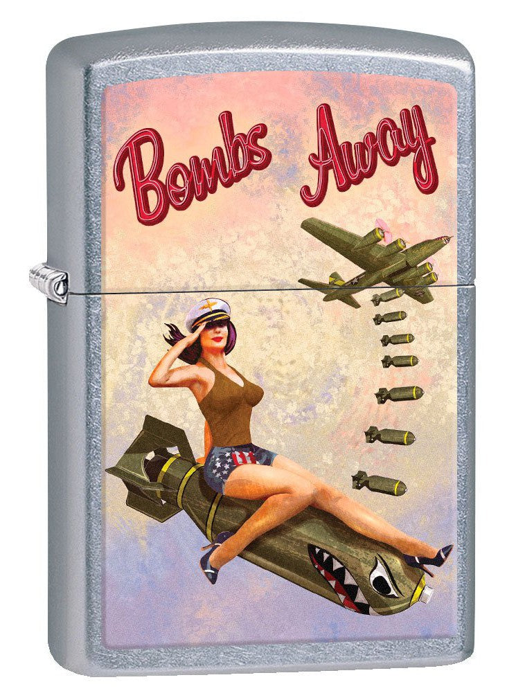 Zippo Lighter: Bombs Away, Pin-up Girl - Street Chrome 80778