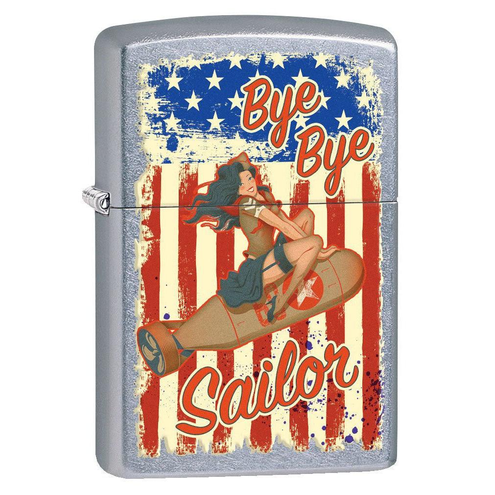 Zippo Lighter: Bye Bye Sailor, Pin-up Girl - Street Chrome 80779