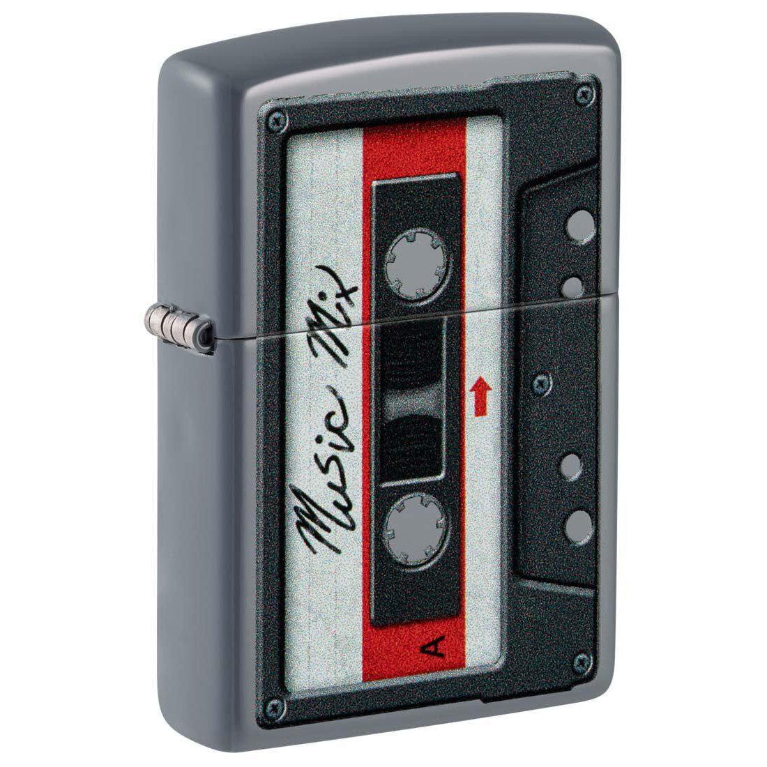 Zippo Lighter: Cassette Tape - Flat Grey 81409