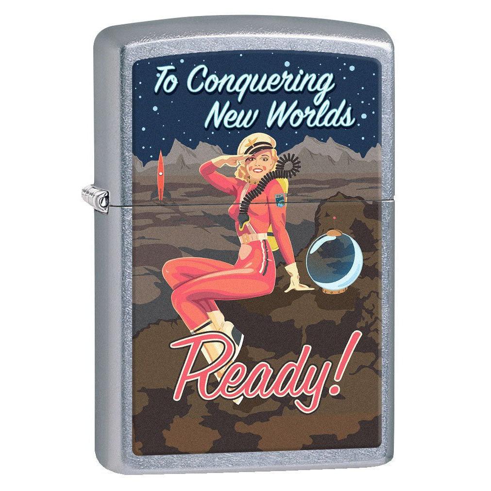 Zippo Lighter: Conquering New Worlds, Pin-up Girl - Street Chrome 80802