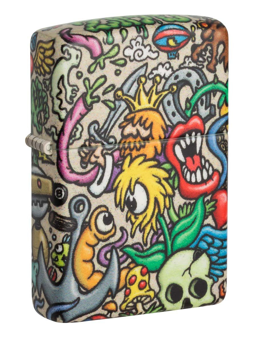 Zippo Lighter: Crazy Collage, 540 Color - Matte 48394