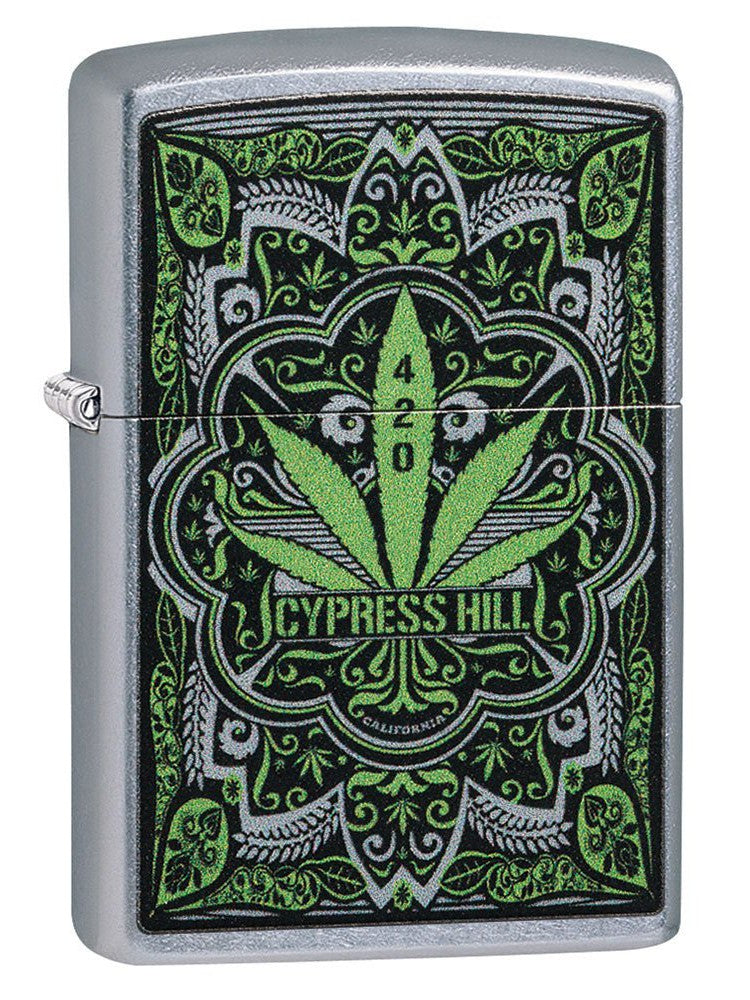 Zippo Lighter: Cypress Hill Weed Leaf - Street Chrome 49010