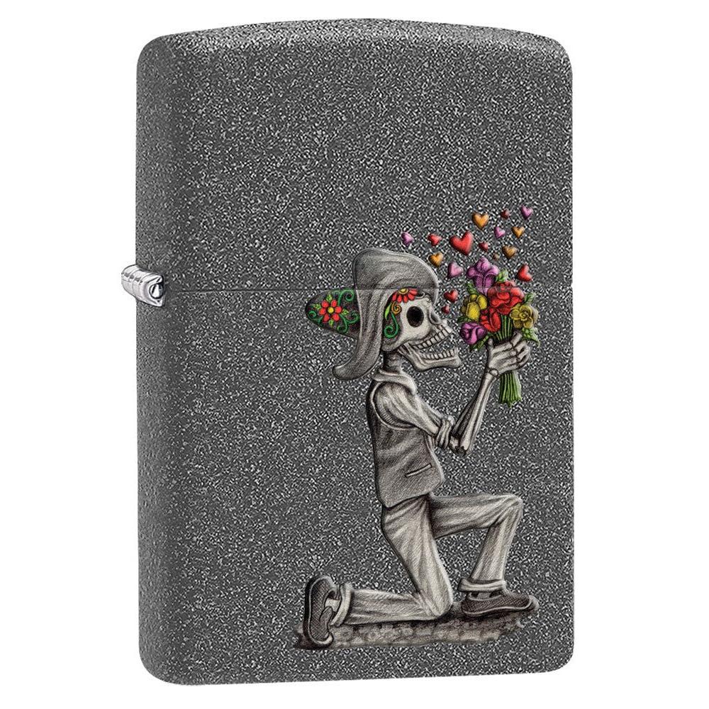 Zippo Lighter: Day of the Dead Skulls Set - Iron Stone 28987