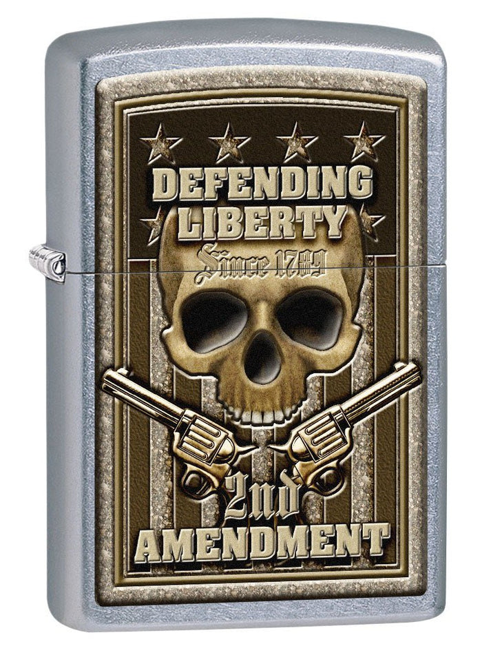 Zippo Lighter: Defending Liberty, Second Amendment - Street Chrome 80686
